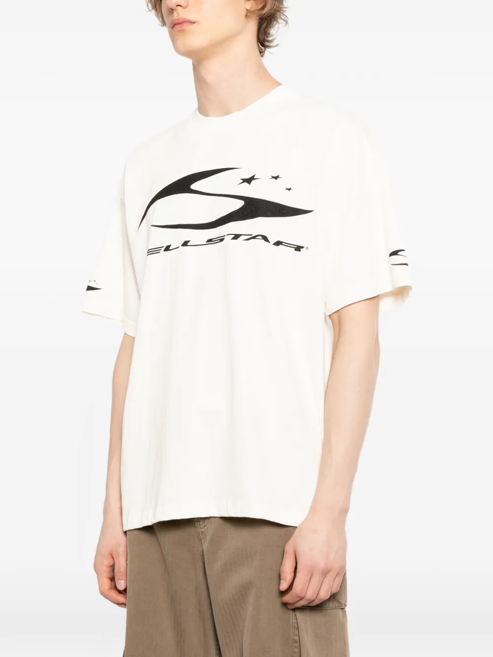 HELLSTAR T-shirt met logoprint Beige