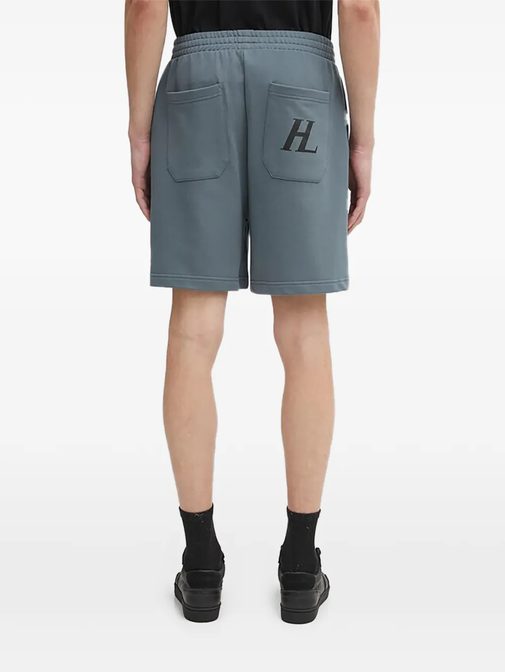 Helmut Lang Shorts met logo en achterzak Blauw