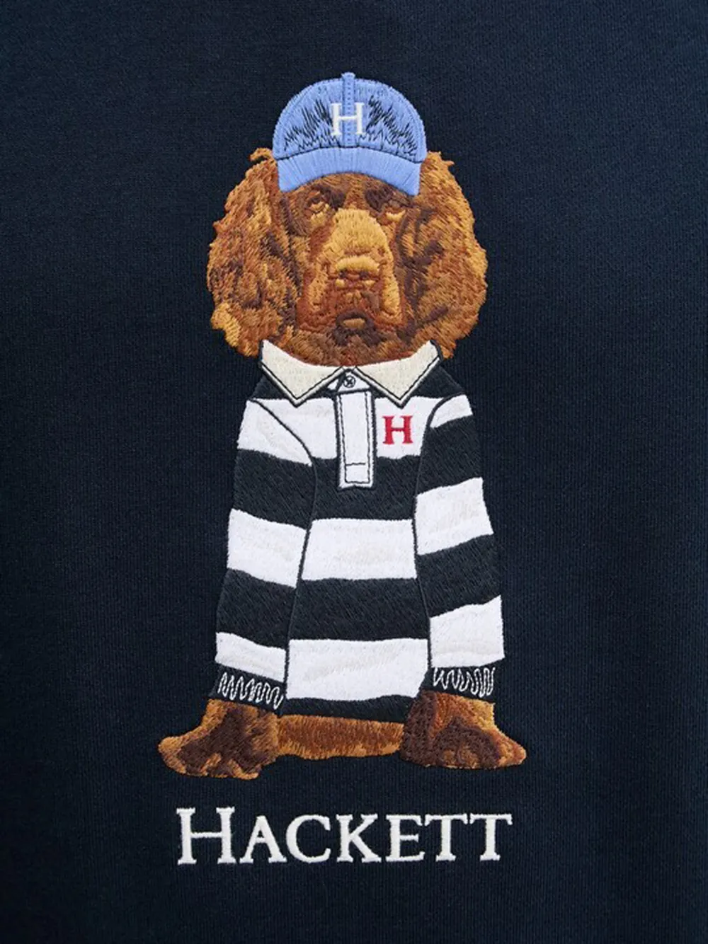 Hackett London Sweater met hondenprint Blauw