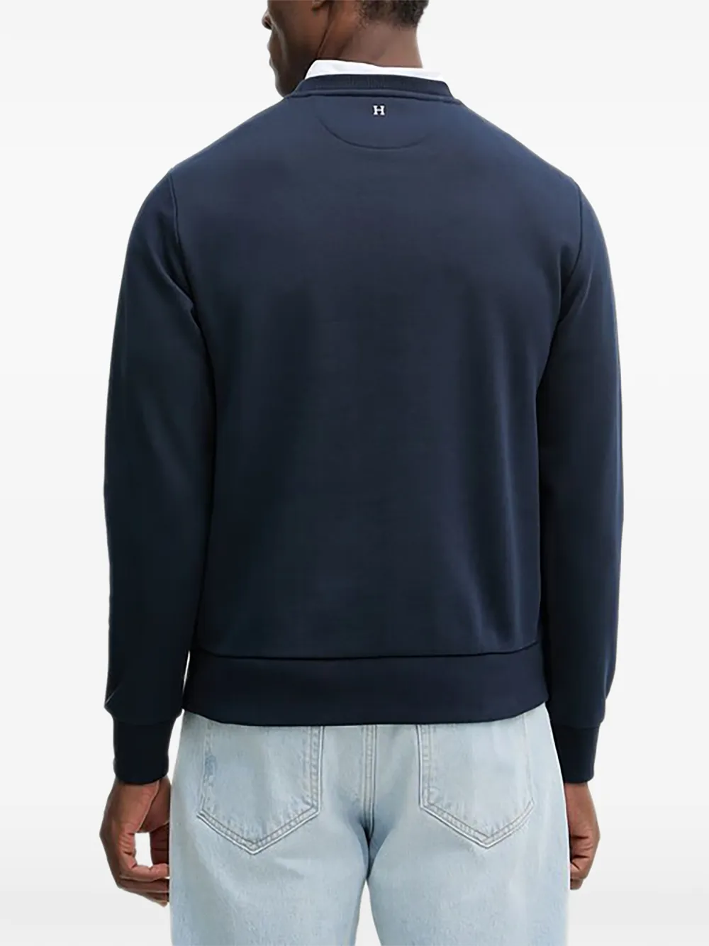 Hackett London Sweater met hondenprint Blauw