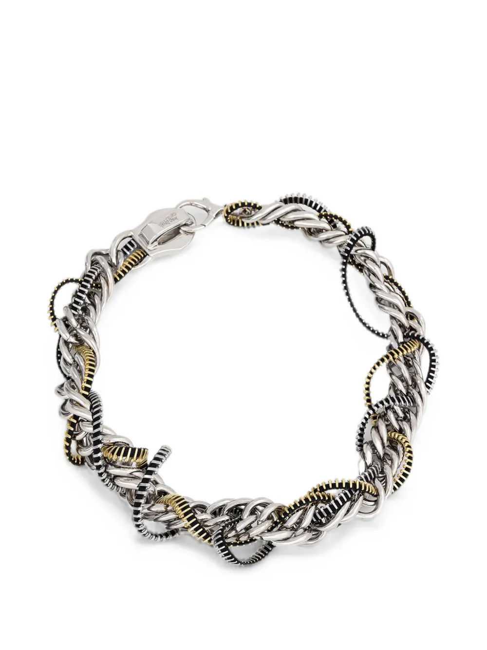 Jean Paul Gaultier Collana a catena con zip - Argento