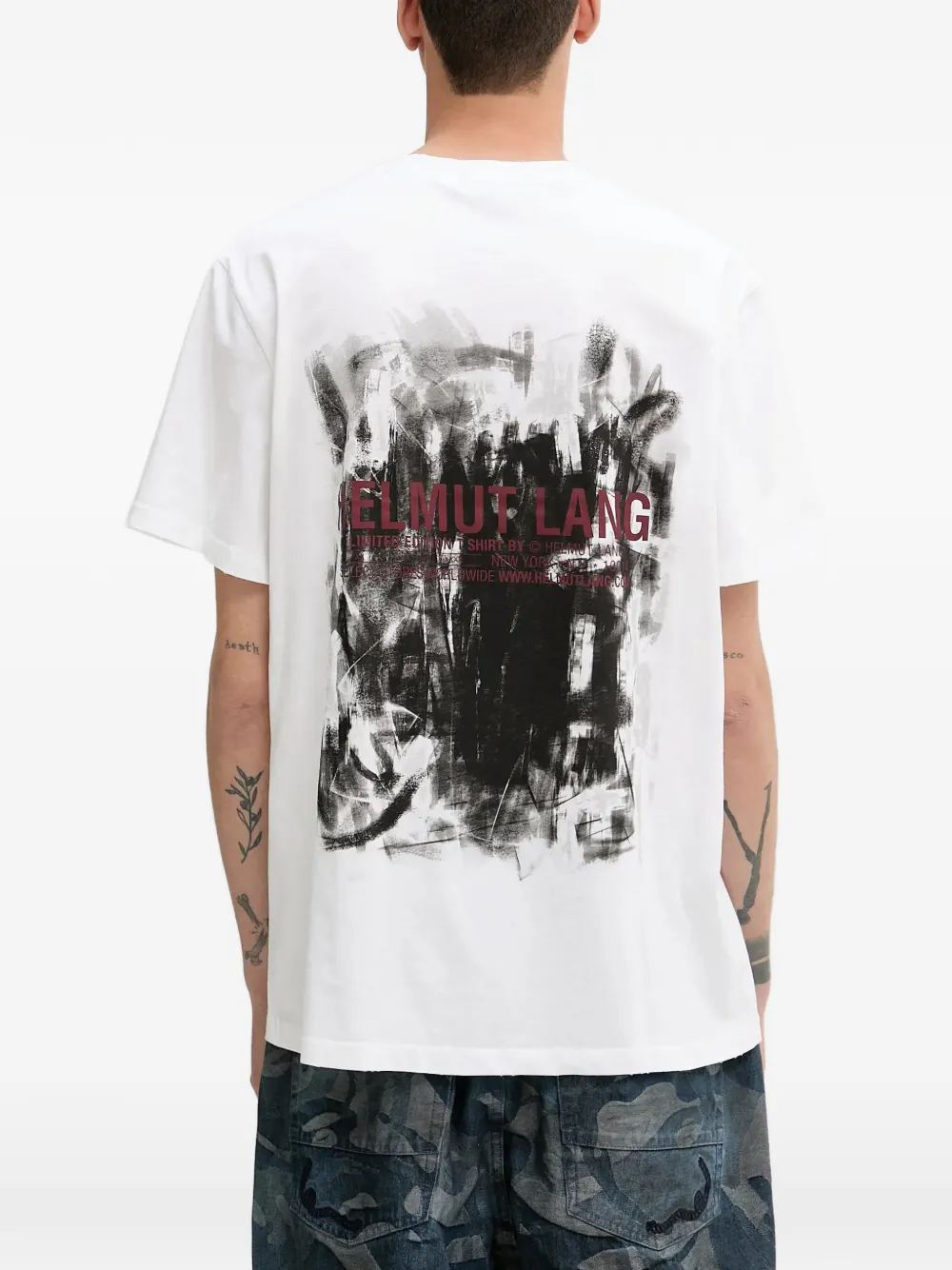 Helmut Lang Katoenen T-shirt met logoprint Wit