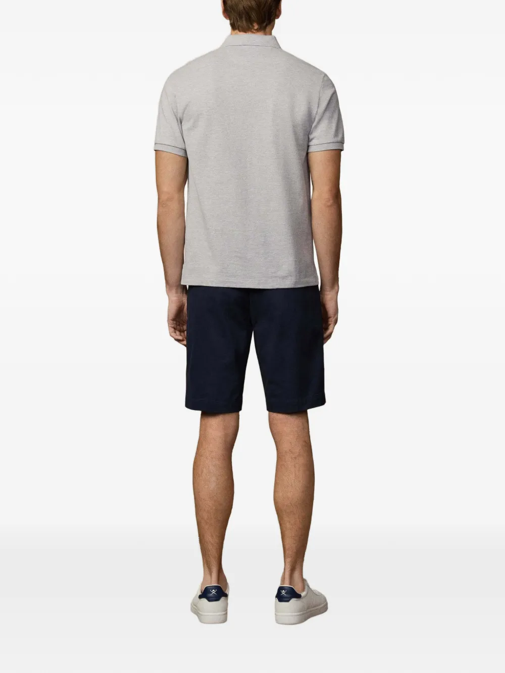 Hackett London Poloshirt met geborduurde kraag Grijs