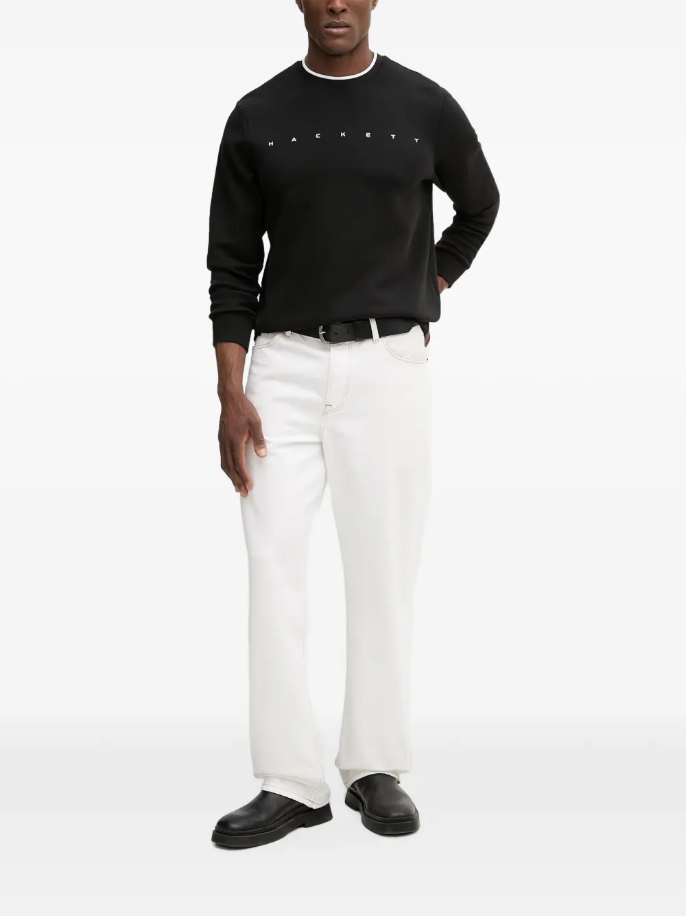 Hackett London Sweater met logoprint Zwart