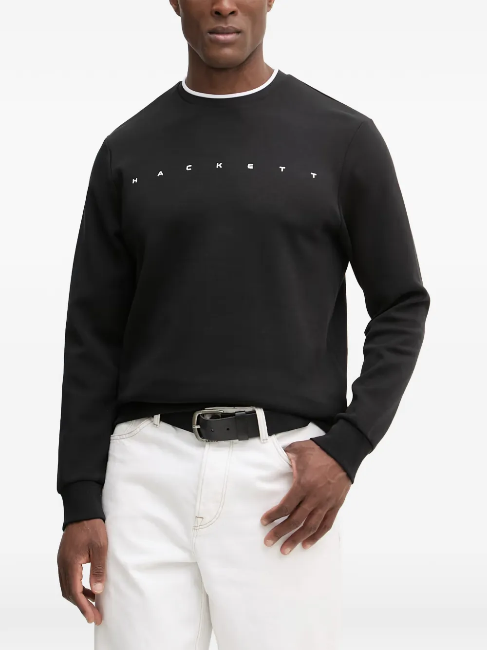 Hackett London Sweater met logoprint Zwart
