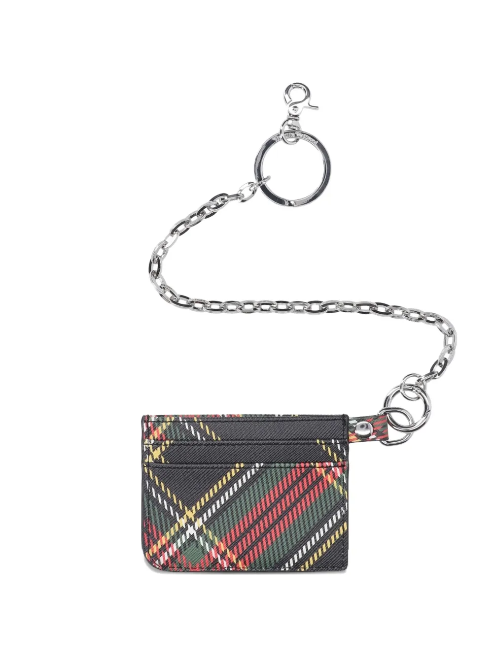 Vivienne Westwood tartan-pattern chain card holder - Nero