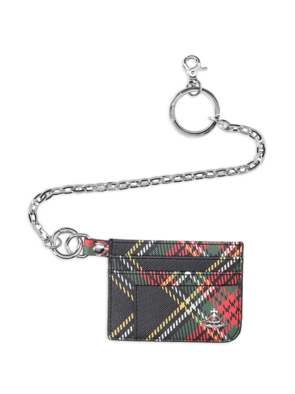 Vivienne Westwood tartan-pattern chain card holder - Nero