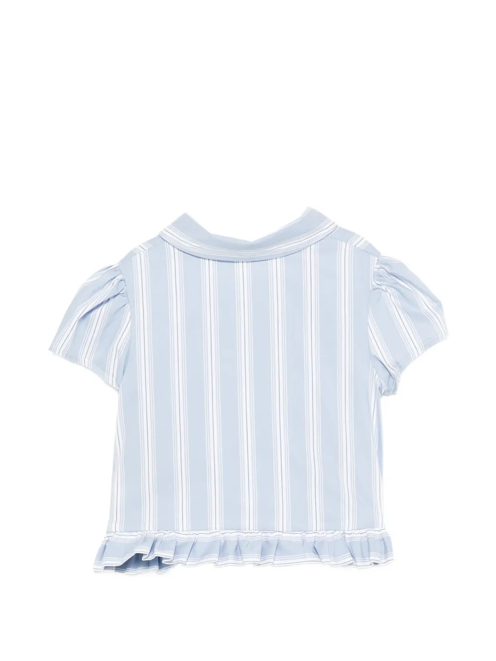 Ruffled-Trim Striped Shirt