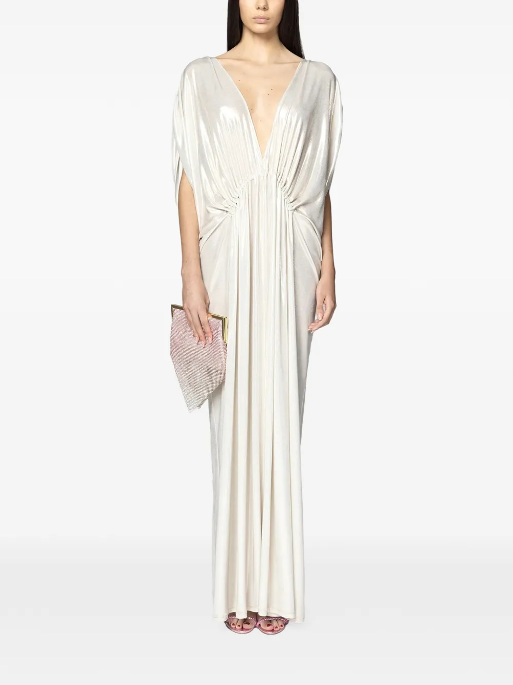 TWENTY FOURHAITCH Abito midi con scollo a V - Toni neutri