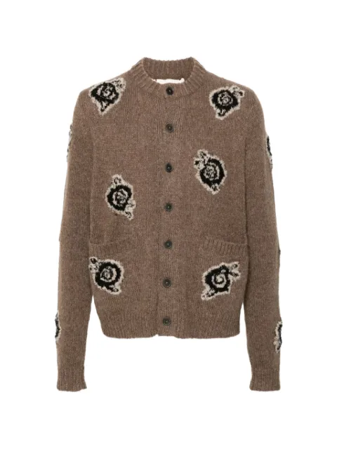 Baziszt roses buttoned cardigan