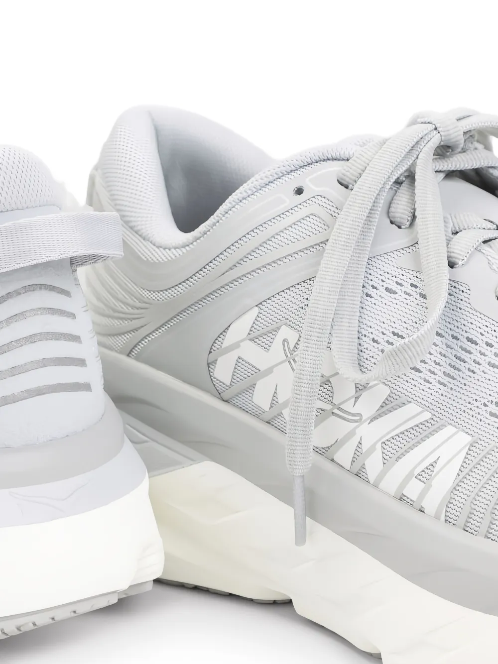 HOKA Bondi 7 gebreide low-top sneakers Grijs