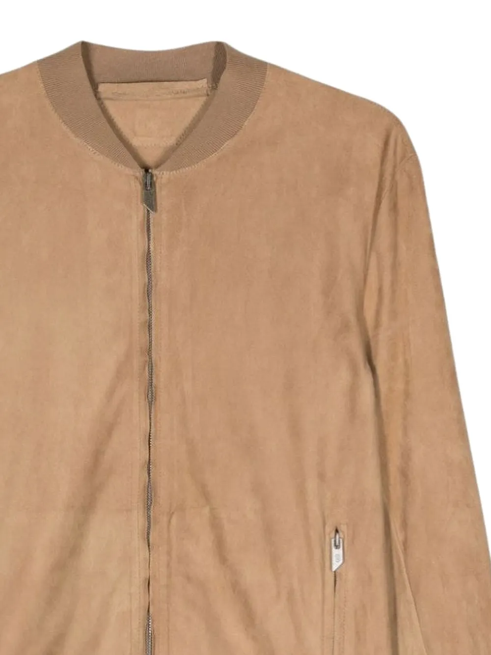 Zipped Suede Bomber Jacket