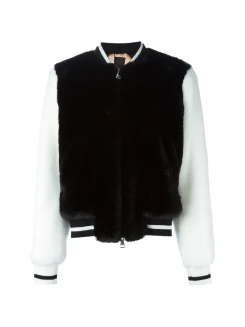 Nº21 striped-trims bomber jacket