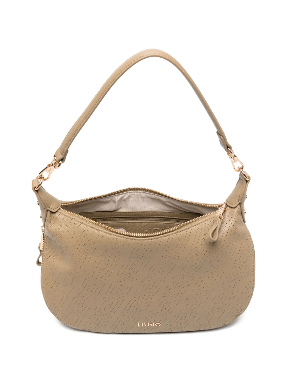 LIU JO Schoudertas met geperforeerd logo Beige