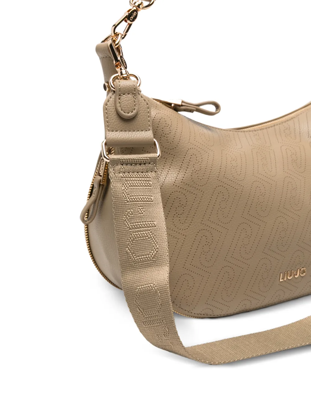 LIU JO Schoudertas met geperforeerd logo Beige