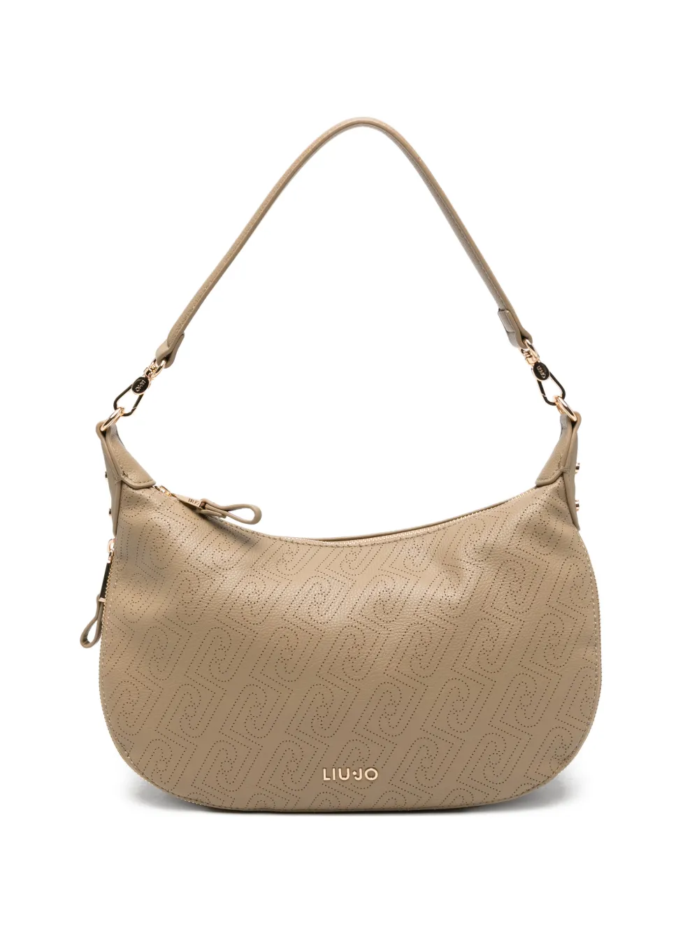 LIU JO Borsa a spalla con logo traforato - Toni neutri