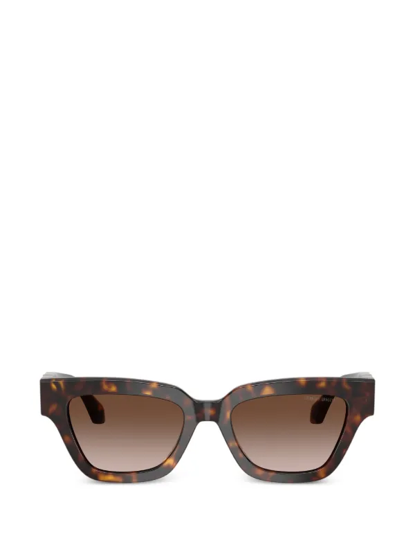 Giorgio Armani Logo Square-frame Sunglasses in Brown