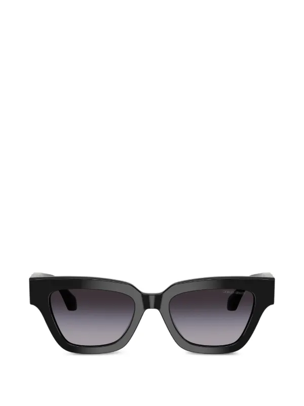 Giorgio Armani Geometric-frame Logo-detail Sunglasses in Black