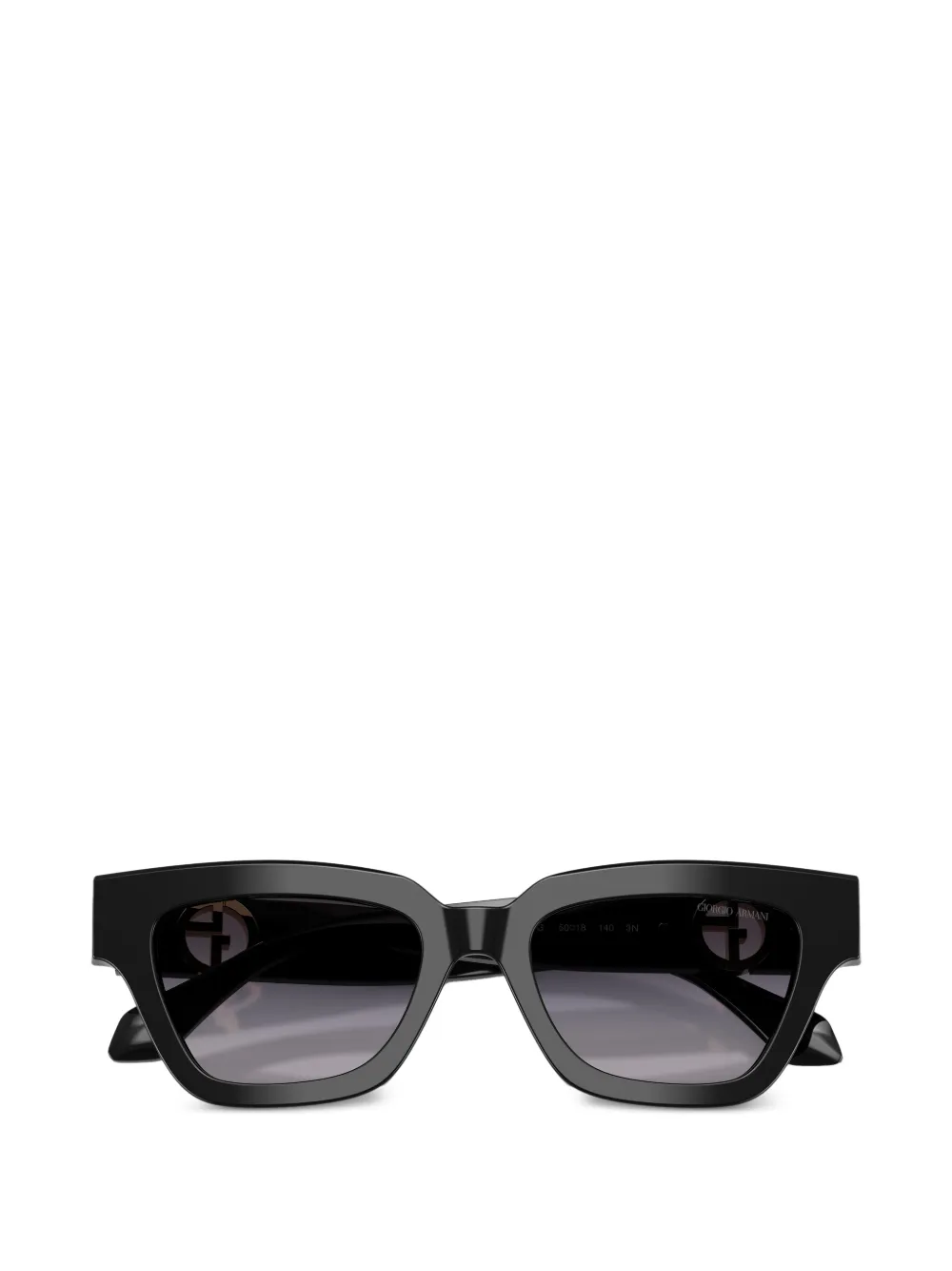 Giorgio Armani Zonnebril met geometrisch montuur en logodetail Zwart