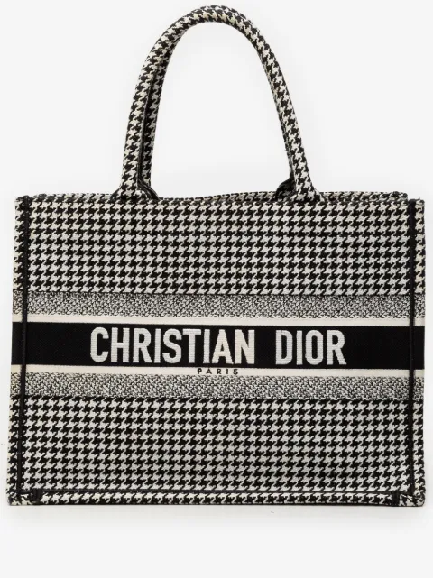 Christian Dior Pre-Owned tote mediana de lona con motivo pied de poule 2019