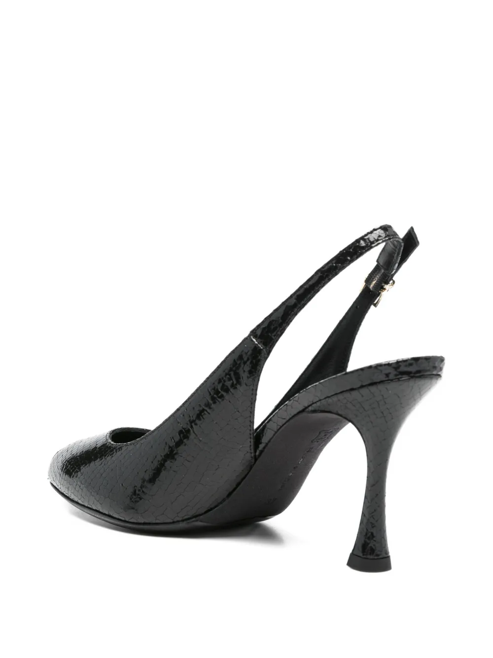 Sergio Levantesi Slingback sandalen met open neus Zwart