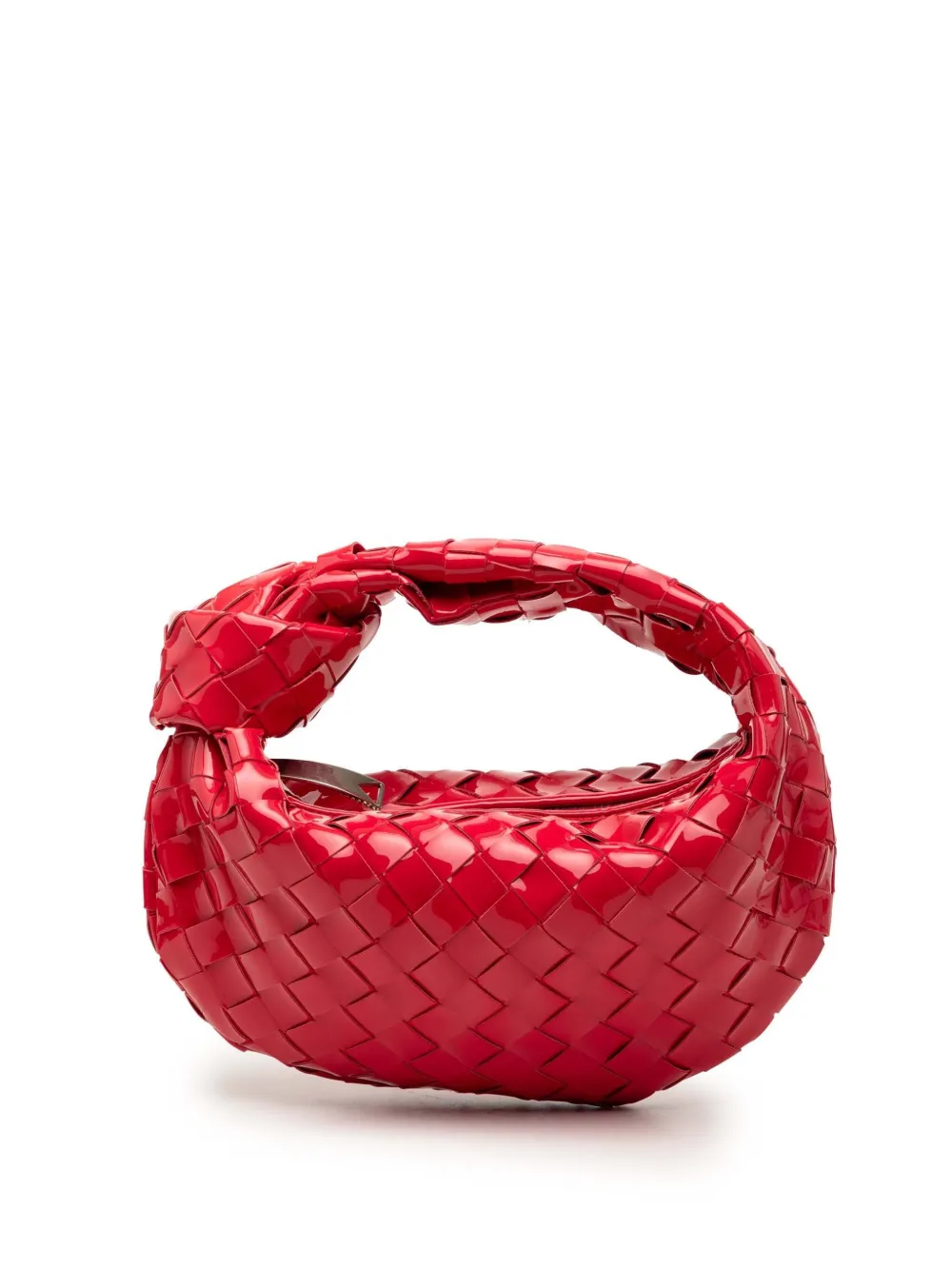 Bottega Veneta Pre-Owned 2012-2025 Mini Patent Intrecciato Jodie hobo bag - Rosso