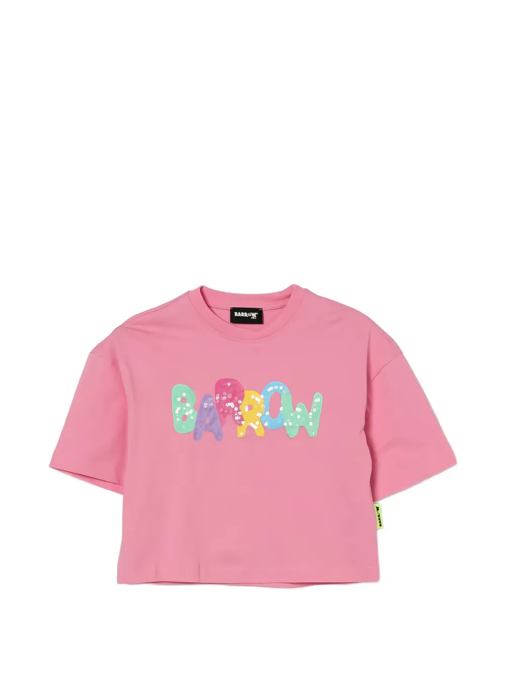 Barrow kids crew-neck graphic T-shirt - Rosa