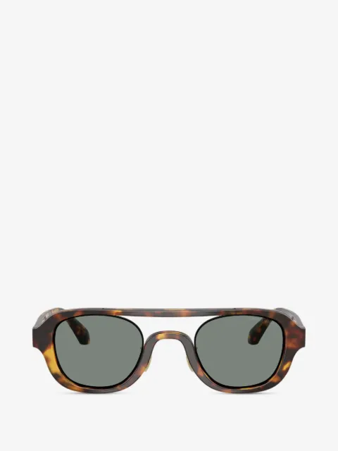 Giorgio Armani lunettes de soleil rectangulaires à effet écailles de tortue