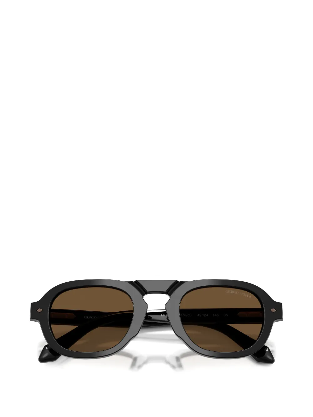 Giorgio Armani Zonnebril met rond montuur Zwart