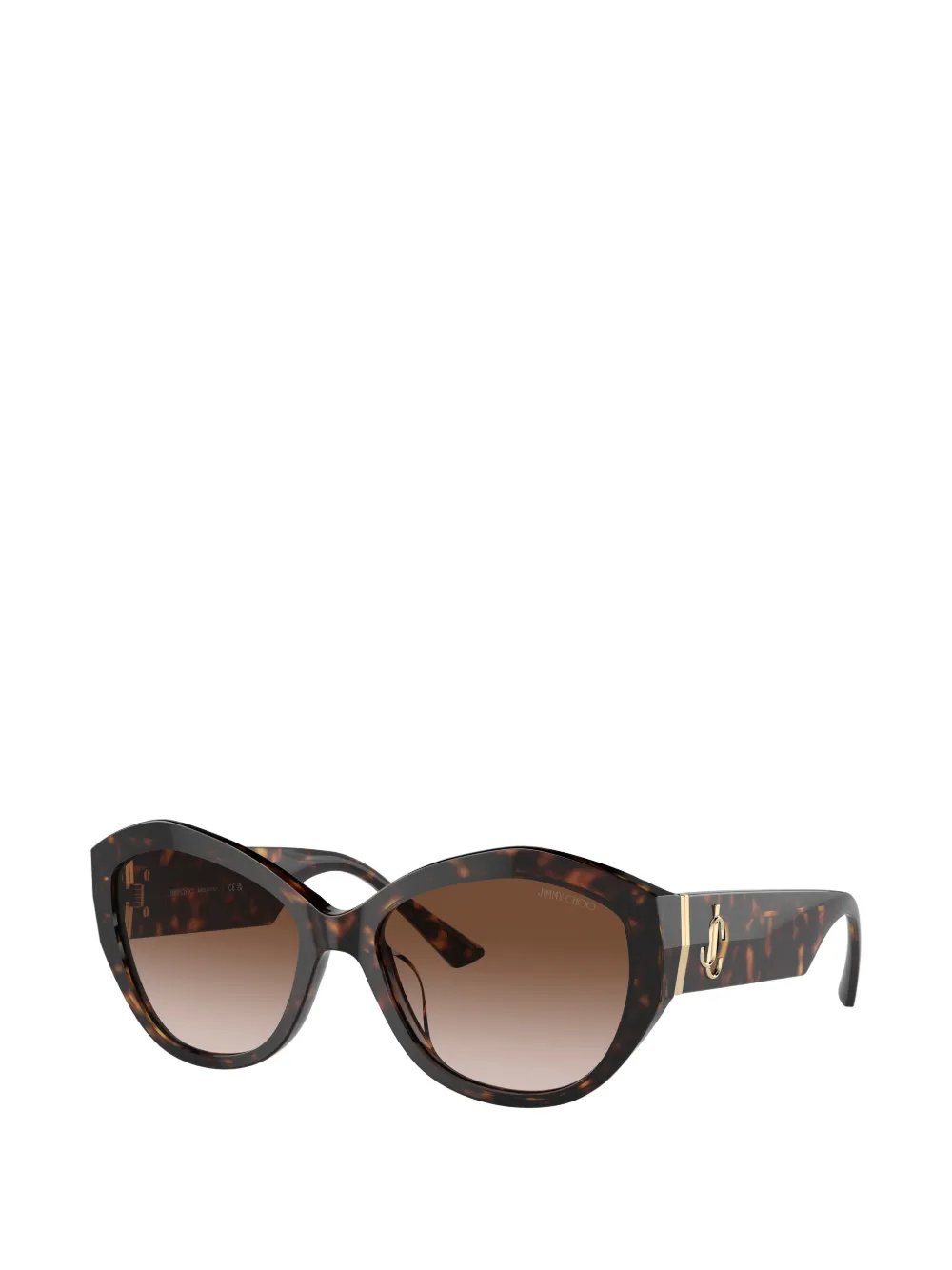 Jimmy Choo Eyewear Zonnebril met geometrisch montuur en logo Bruin