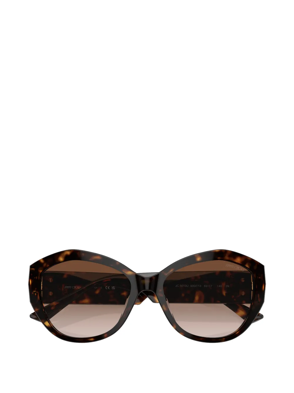 Jimmy Choo Eyewear Zonnebril met geometrisch montuur en logo Bruin