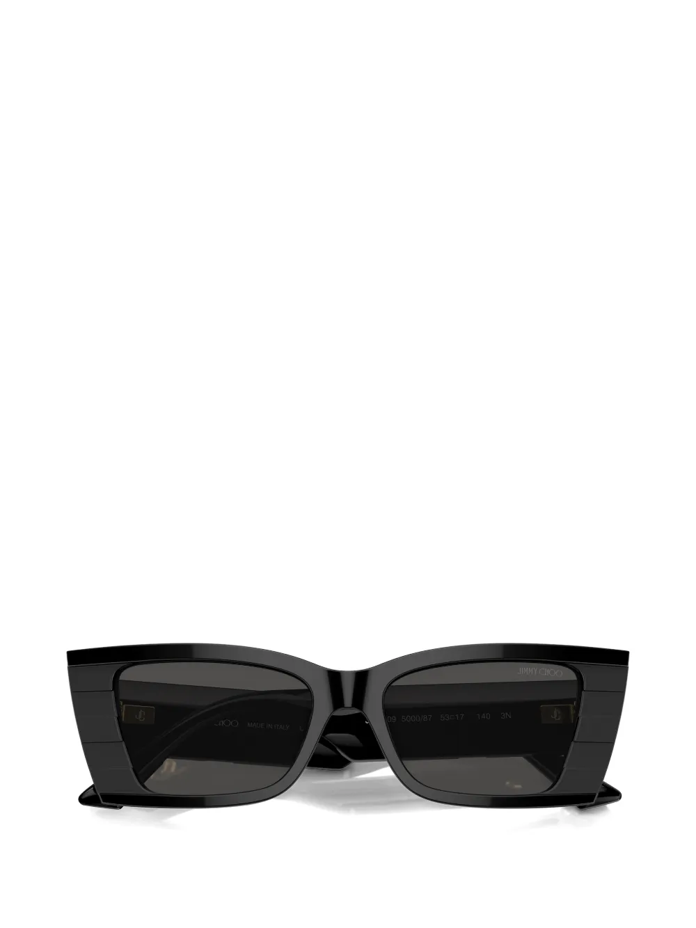 Jimmy Choo Eyewear Geribbelde zonnebril met geometrisch montuur Zwart