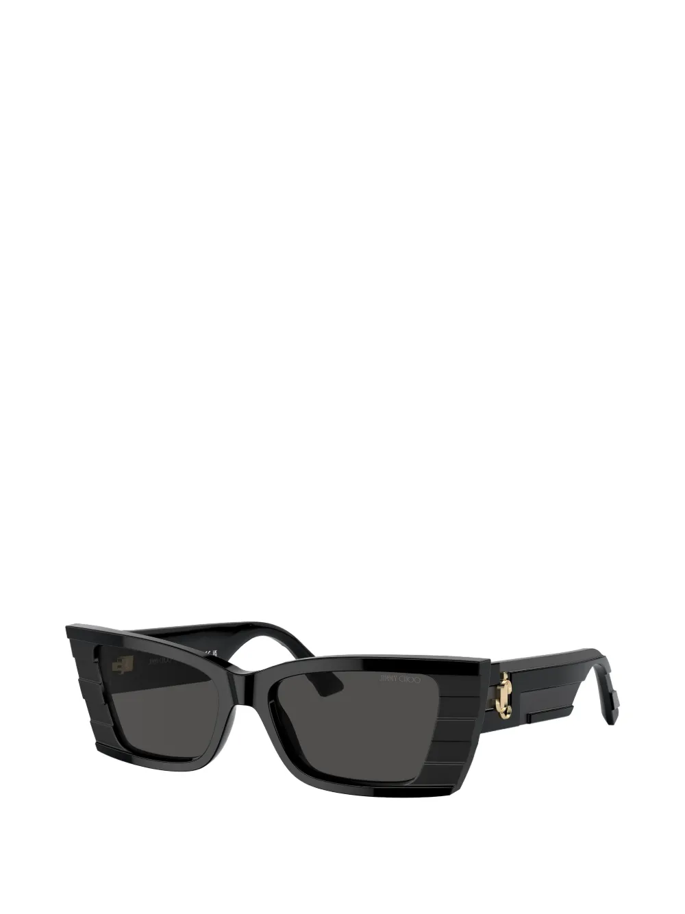 Jimmy Choo Eyewear Geribbelde zonnebril met geometrisch montuur Zwart