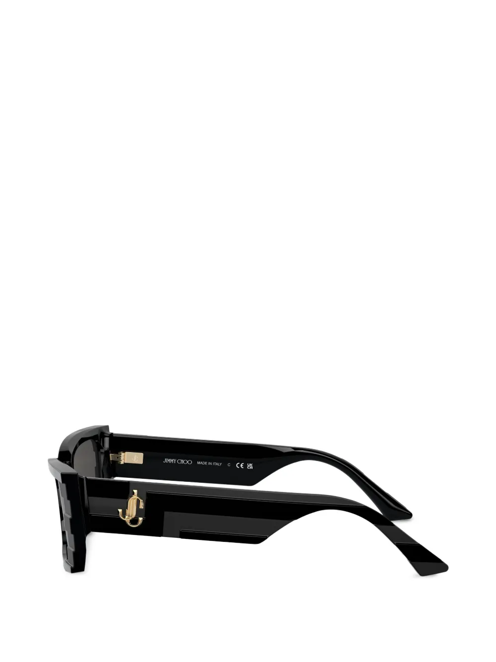 Jimmy Choo Eyewear Geribbelde zonnebril met geometrisch montuur Zwart