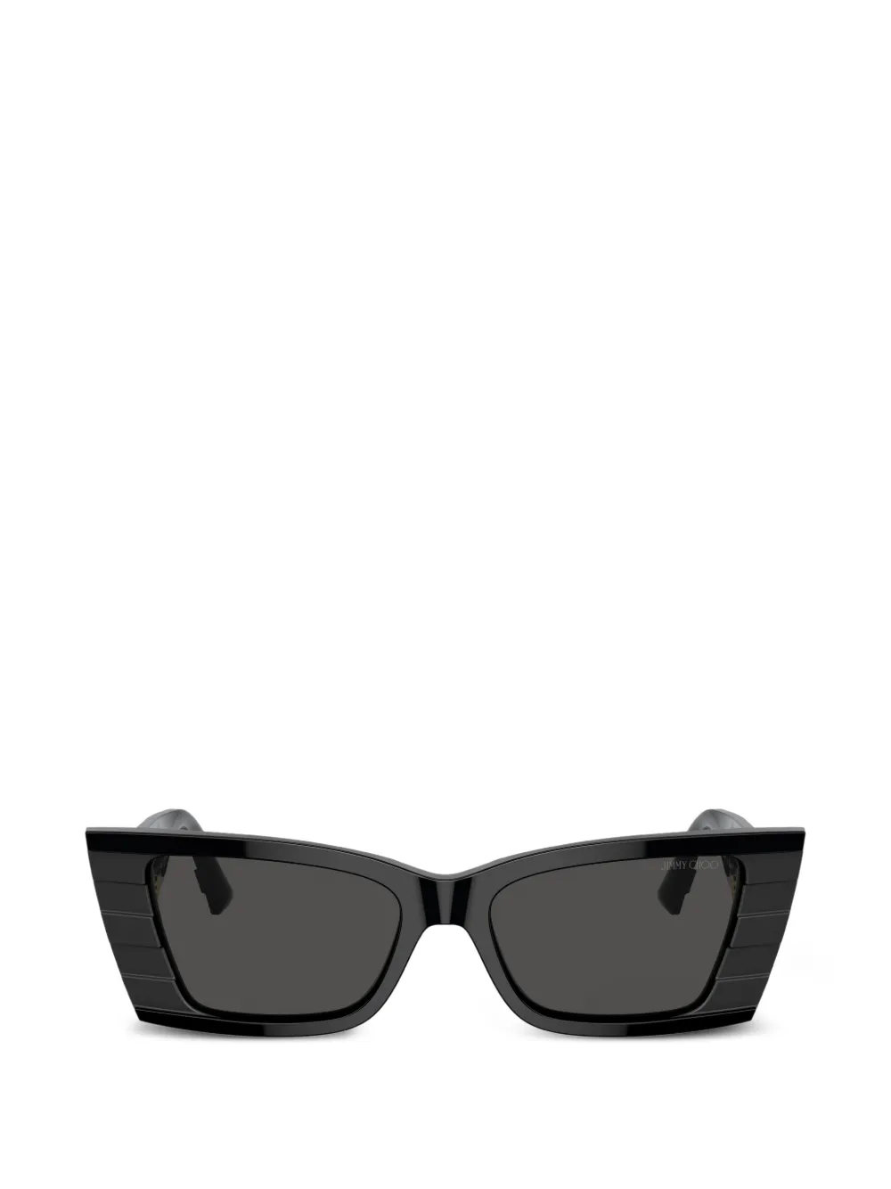 Jimmy Choo Eyewear ribbed geometric sunglasses - Nero
