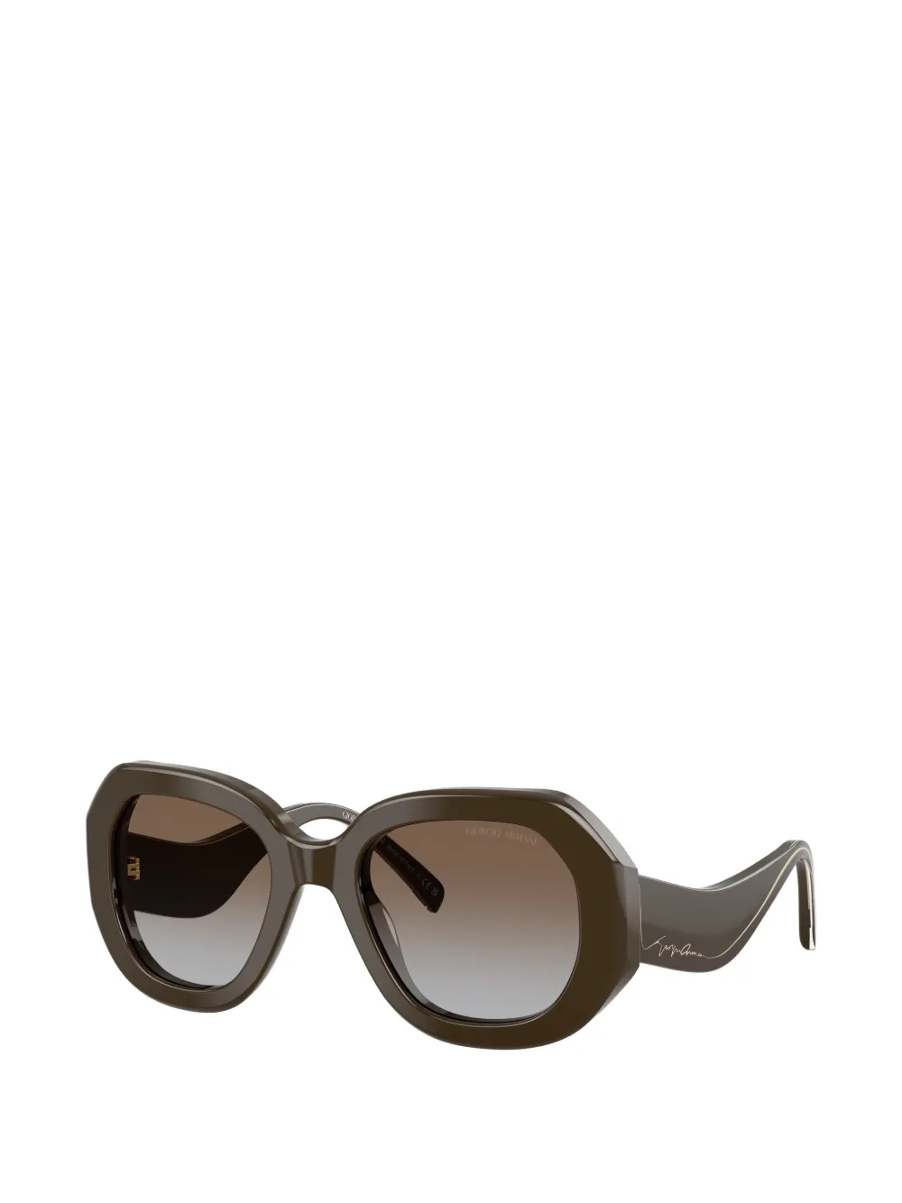 Giorgio Armani Zonnebril met geometrisch montuur Bruin