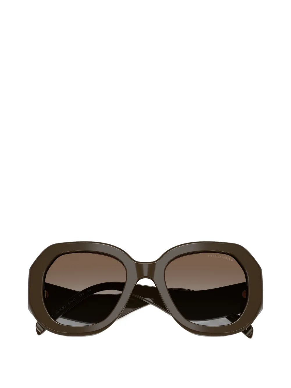 Giorgio Armani Zonnebril met geometrisch montuur Bruin