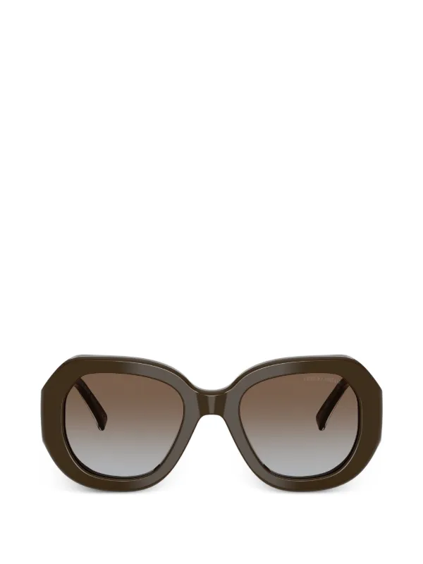 Giorgio Armani Geometric Sunglasses in Brown