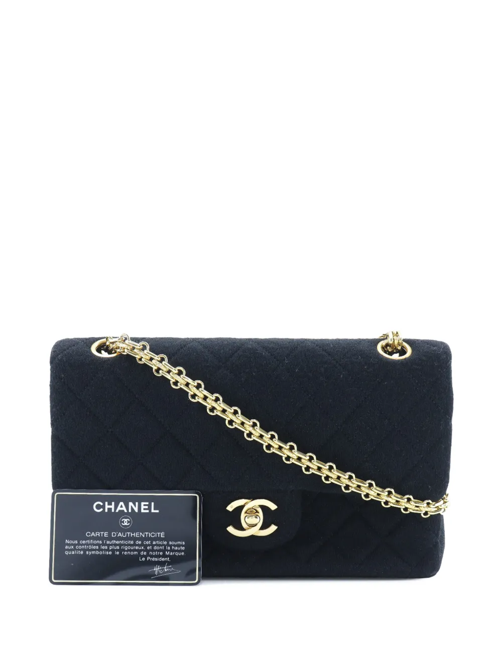 1986-1988 Small Classic Jersey Chain Double Flap Shoulder Bag