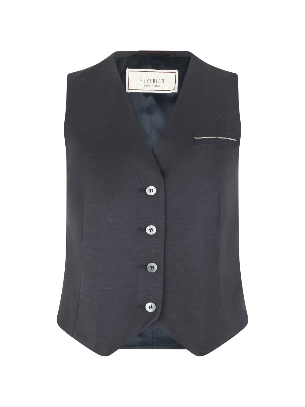 Peserico button V-neck vest - Grigio