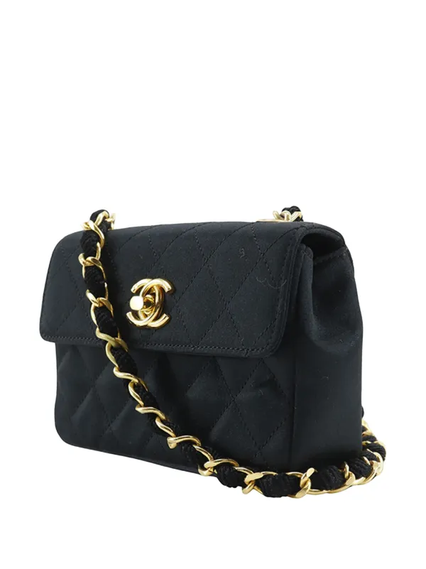 CHANEL Pre-Owned 1986-1988 ミニ ココマーク マトラッセ サテン 