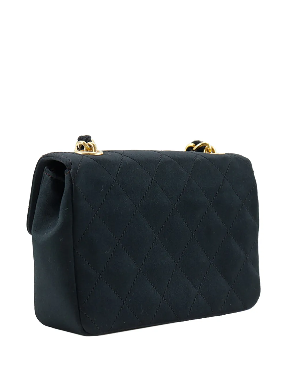 1986-1988 Mini Cc Quilted Satin Chain Flap Crossbody Bag