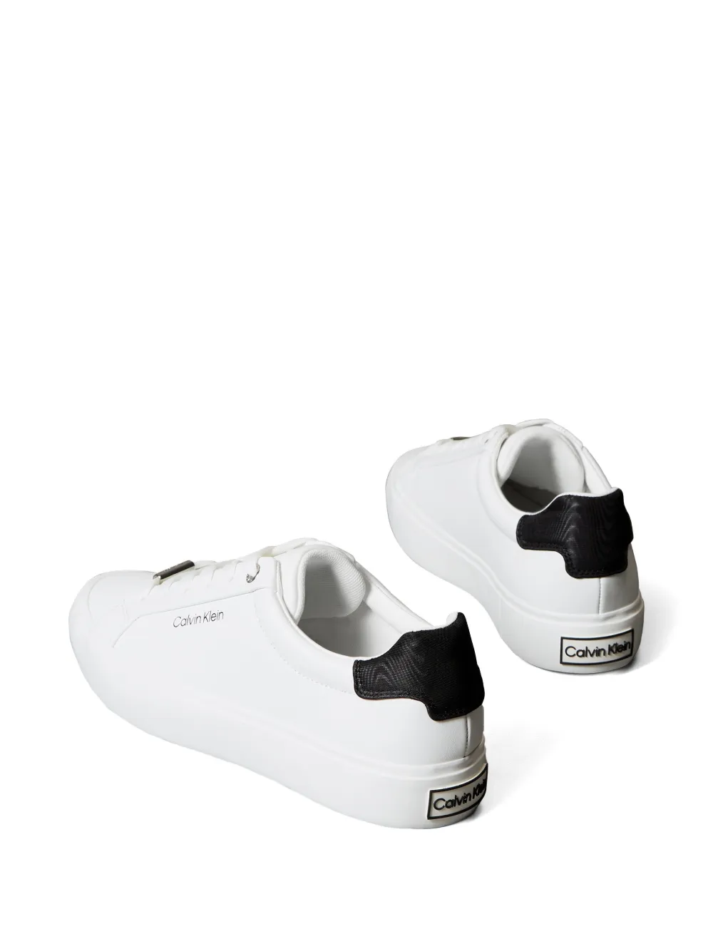 Calvin Klein embossed-logo sneakers Wit
