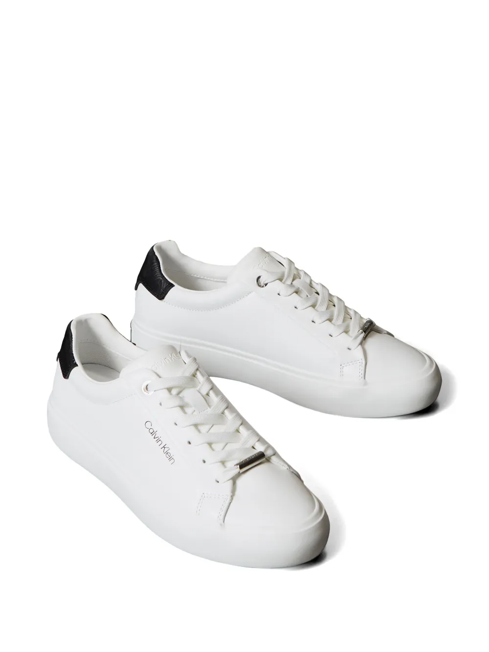 Calvin Klein embossed-logo sneakers Wit