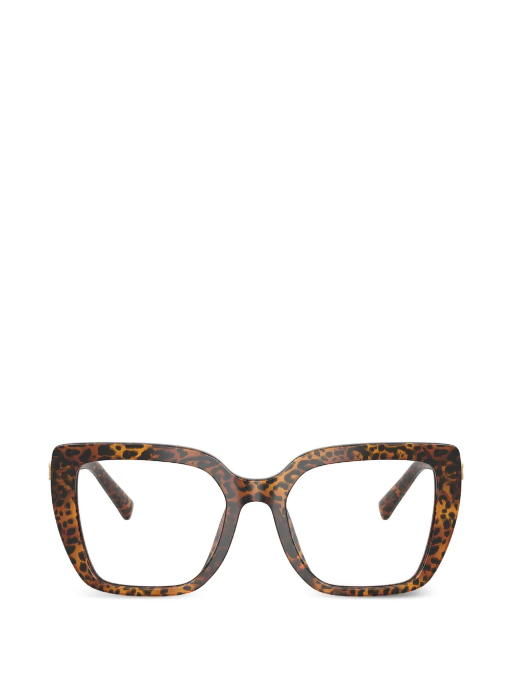 Dolce & Gabbana Eyewear square-frame animal-print glasses - Marrone