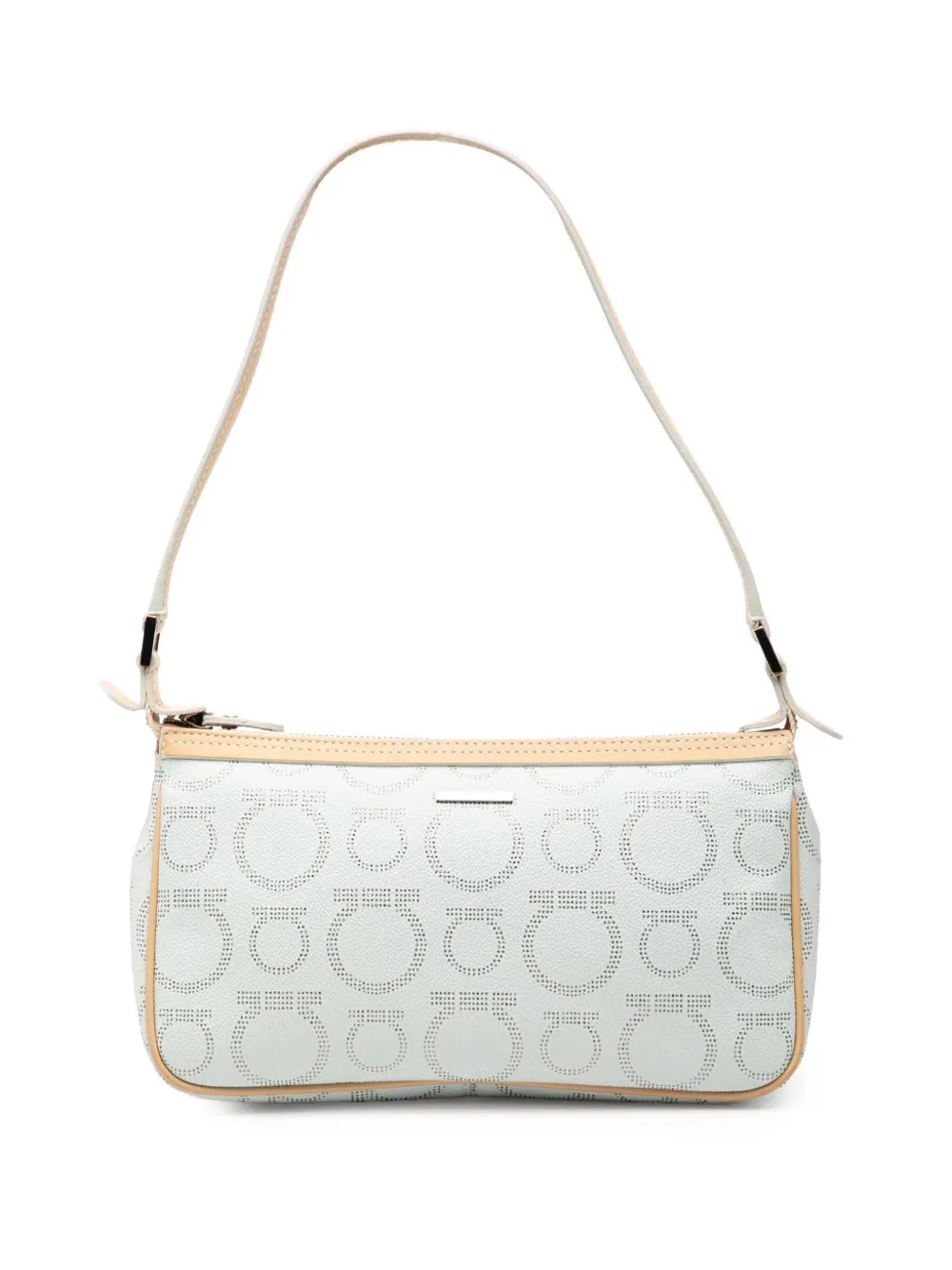 Ferragamo Pre-Owned 2000-2025 Gancini Coated Canvas shoulder bag - Bianco