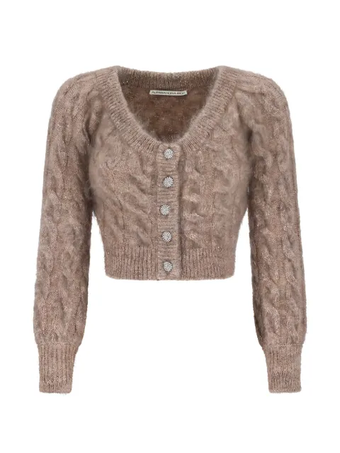 Alessandra Rich sequin cable-knit cardigan