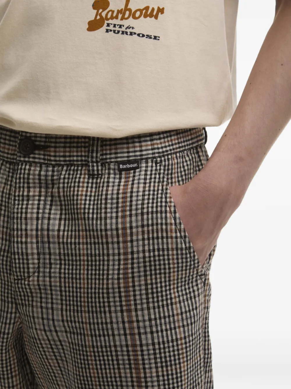 Barbour Fife geruite shorts Beige