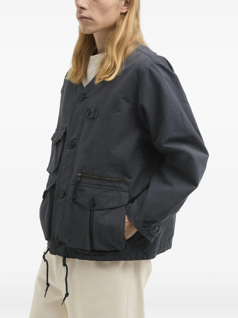 Barbour Endurance jack met meerdere zakken en knopen Blauw