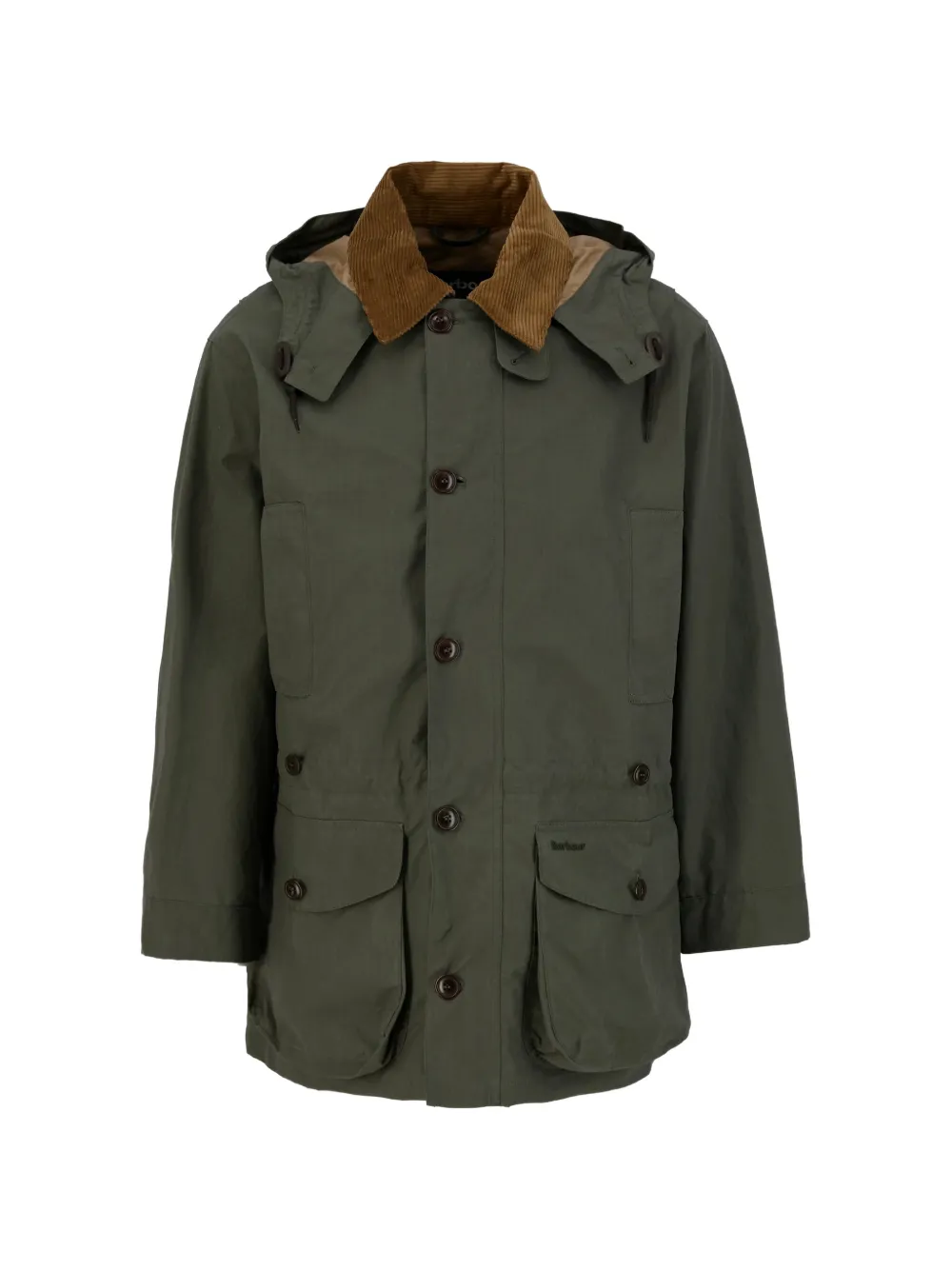 Barbour Endurance hooded corduroy-trim jacket - Verde